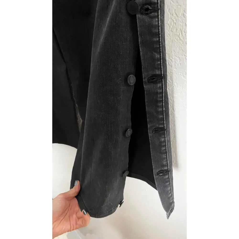 Nili Lotan Women's Ena High Rise Wide Leg Snap Buttons Stretch‎ Jeans Designer